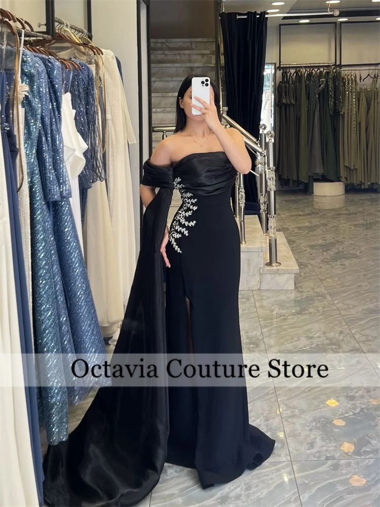 

Customized Matching Jersey Applique Rhinestone A-line Off-the-shoulder Long Dresses Bespoke Occasion Dresses Sizes Available