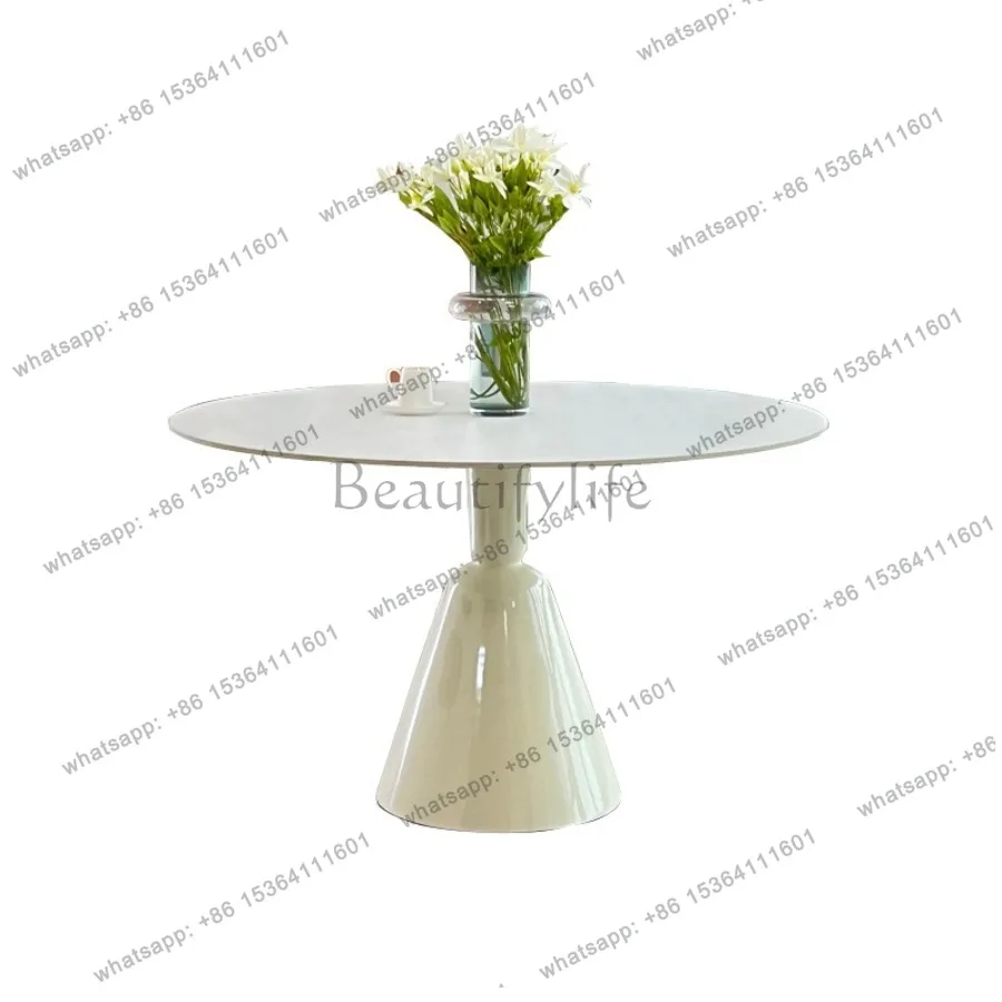 YJ French-style Creaminess Dining Tables Round Small-sized French Dining Tables Design Retro Home Furniture Tavoli Da Pranzo LJ4