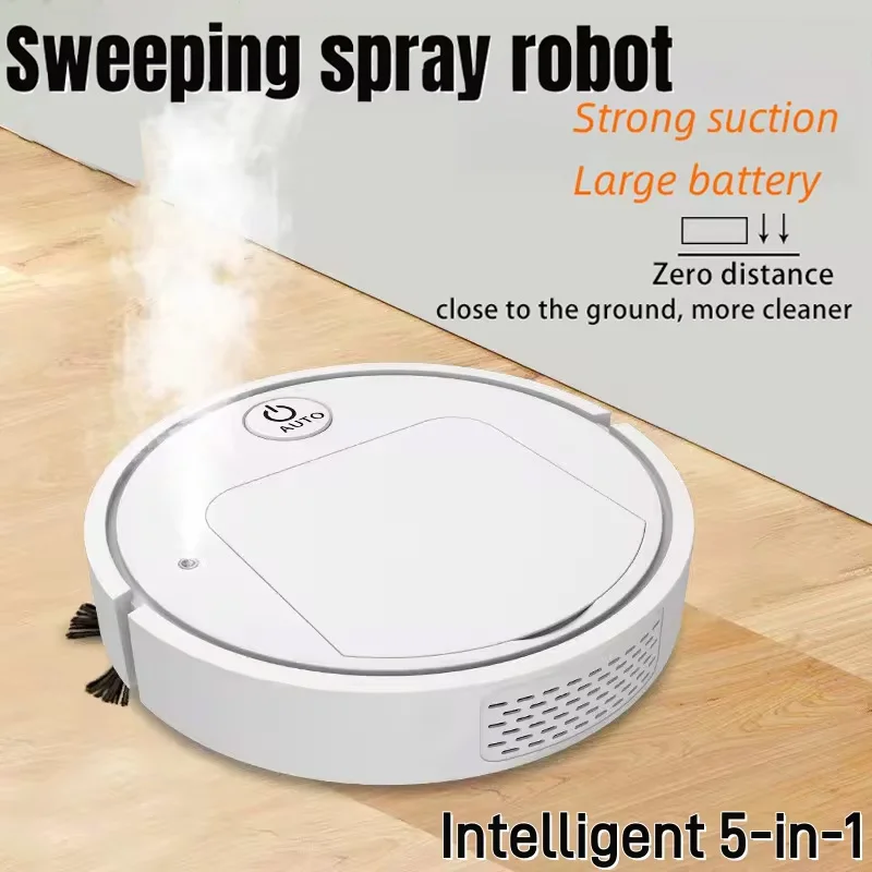 5-In-1 Sweeping Robot Mopping Vacuuming Air Purification Spray Remote Quiet Strong Suction Control Vacuum Cleaner Home