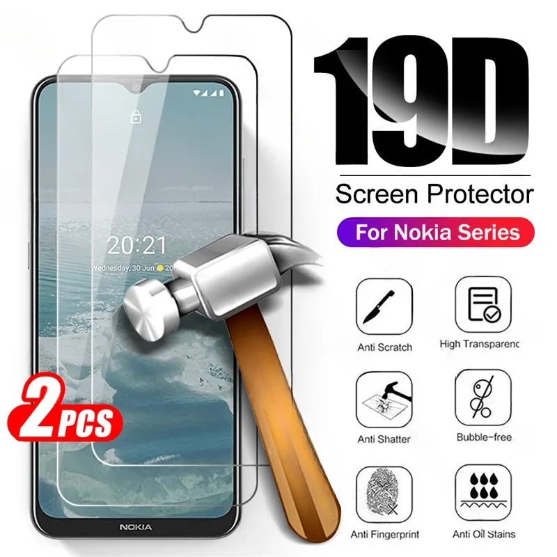 

2PCS Protective Glass Case For Nokia G20 G21 G22 G42 G60 Screen Protector Cover On Nokia C12 C21 Plus C22 C31 C32 C300 X30 XR21