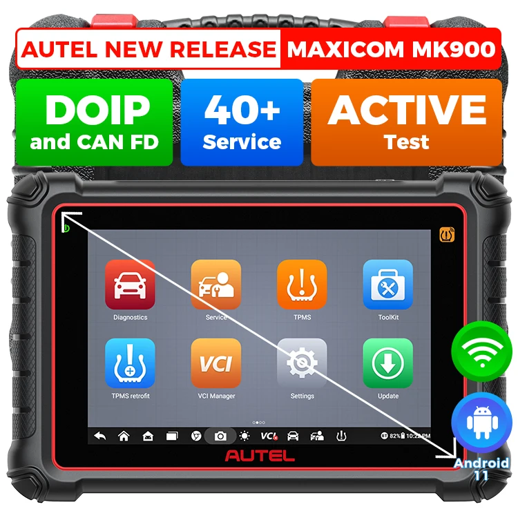 Professional Autel Maxicom Mk900 Mk 900 Obd2 Bi-directional Control All Systems Diagnostic And Service Tablet Automotriz Scanner