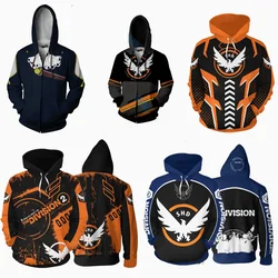 Game Tom Clancy's The Division 2 Pullover Demolitionist Hoodies Cosplay Sweatshirt Sharpshooter Jacket Zipper Hooded Clothes Top