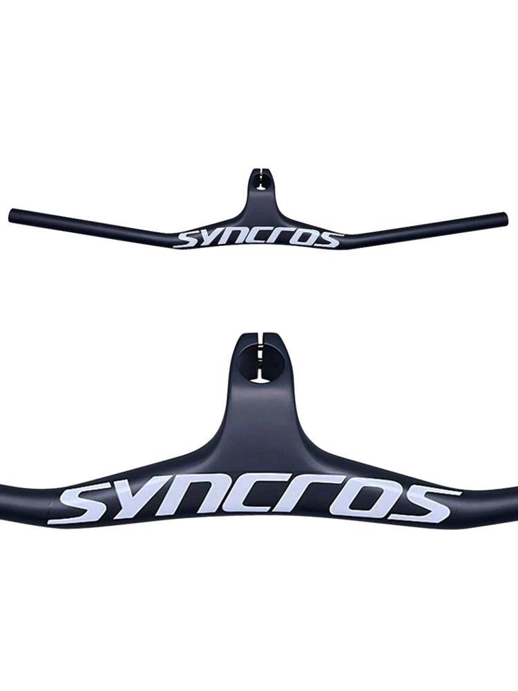 AliExpress TOSEEK Syncros Mountain Bicycle Handlebar -17 Degrees Carbon Fiber Bike MTB Integrated Handlebar With Stem 28.6mm White Logo