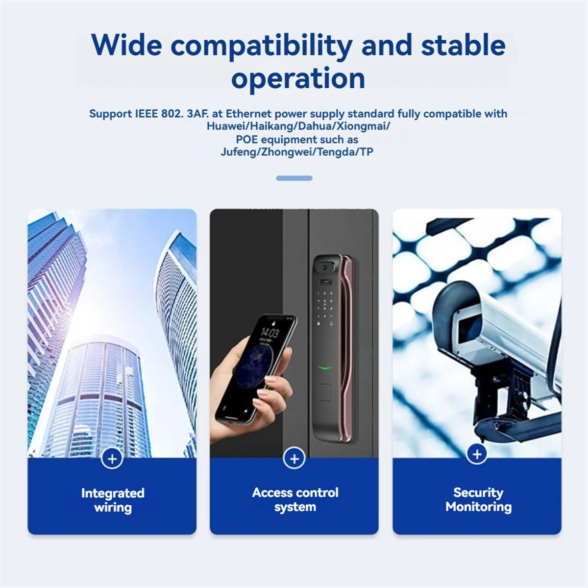 A64K 48V to 12V POE Splitter Waterproof with Video and Power Adapter Cable Supply Module for IP Camera Extender