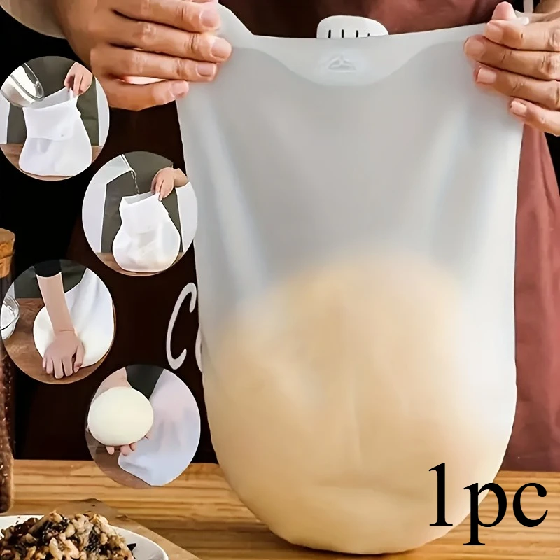 1pc Silicone Kneading Bag - BPA-Free, Non-Stick & Durable - Professional-Quality Mixing Tool for Bread, Pastry,