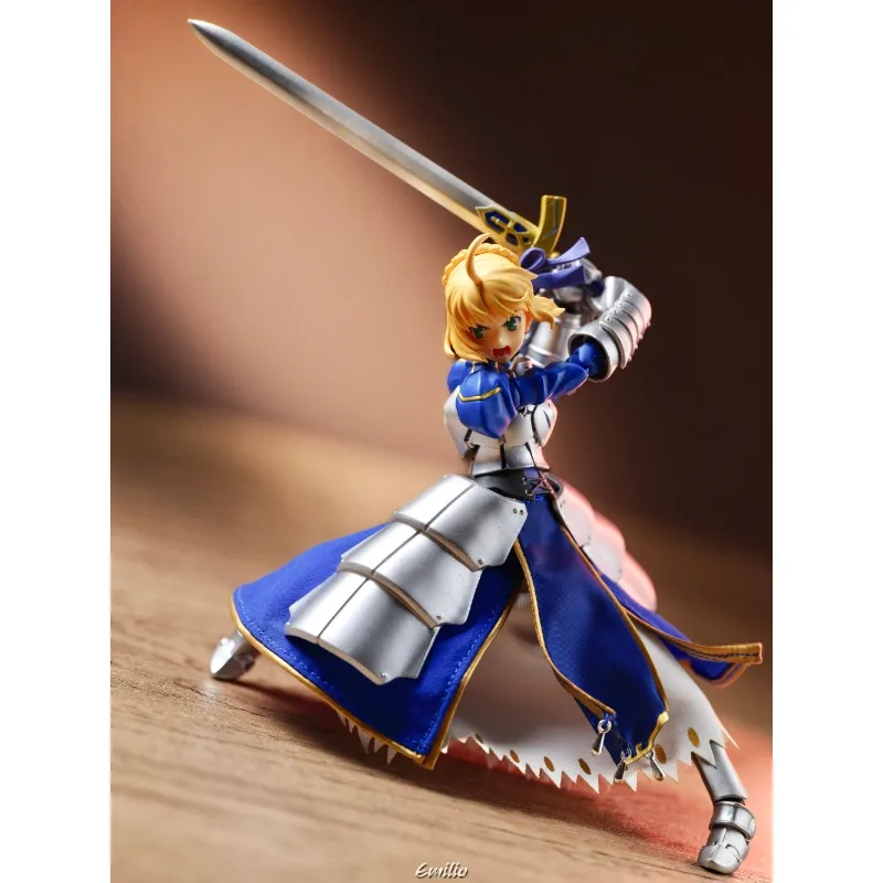 【Only Clothes】1/12 Scale Text-based Adventure Game Character Blue Handmade Cloth Skirt for 6'' Figma Saber 2.0 Action Figures