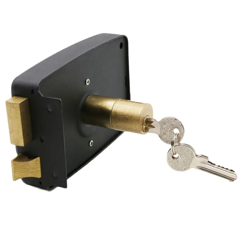 

ABDJ-For Bedroom Wood Door Lock Solid Brass Mortise Mechanism-Vintage Lock 540, Ox-Head Design, Home Security