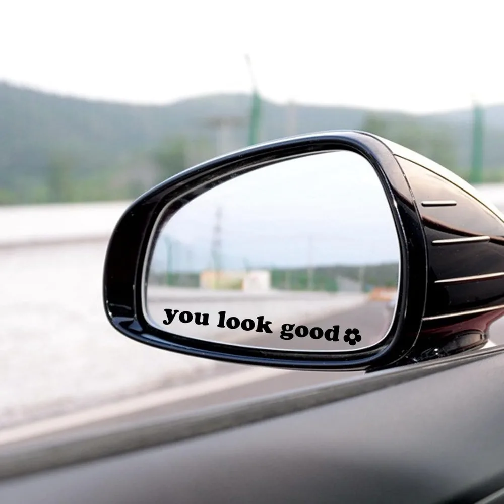 1pc You Look Good Car Stickers for Rearview Mirror Self Affirmation Vanity Mirror Vinyl Decals Auto Window Creative Decoration