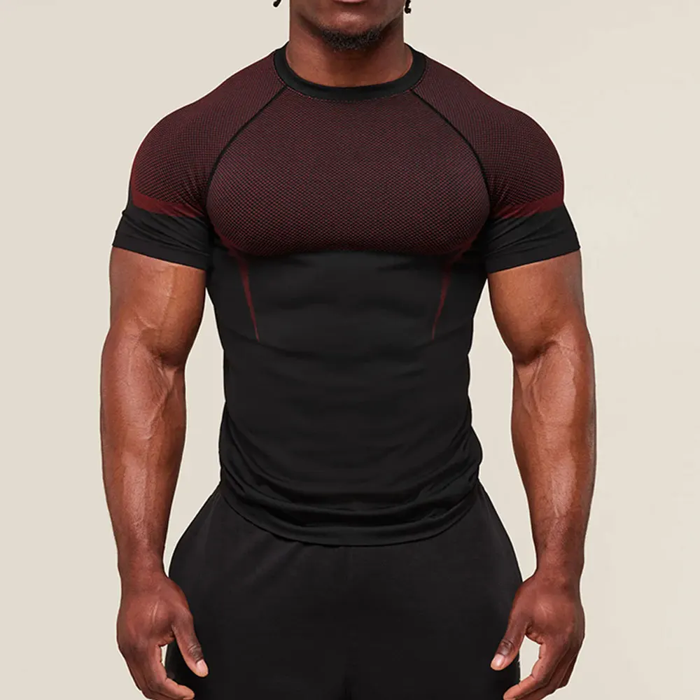 Men's Quick Dry Compression T-Shirt Short Sleeve Summer Fitness Top for Bodybuilding Running Gym Sports Clothing