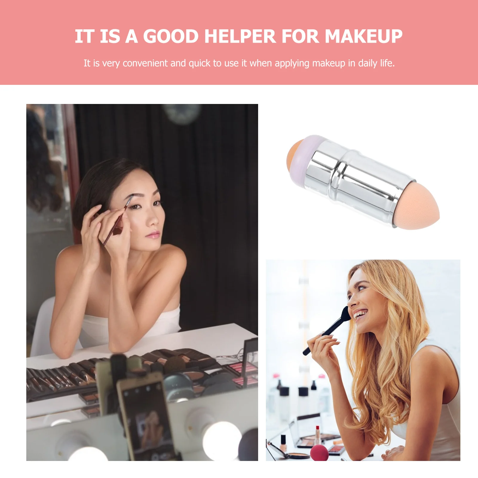 1 قطعة بيضة ماكياج الاستخدام المزدوج الحجر البركاني النفط امتصاص الأسطوانة اللاتكس الإسفنج لمس المحمولة العناية ببشرة الوجه #3