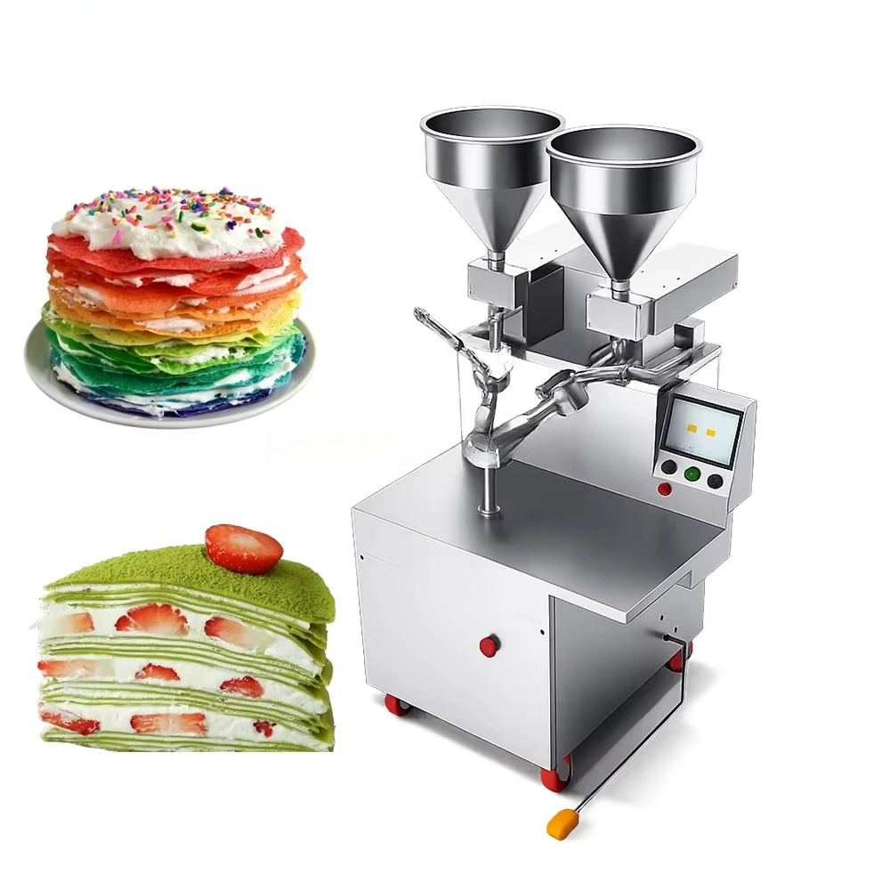 Professional Horizontal Automatic Ultrasonic  Layer Bakery  Cut Horizontal Round Cake Level Cutting Cream Applicator