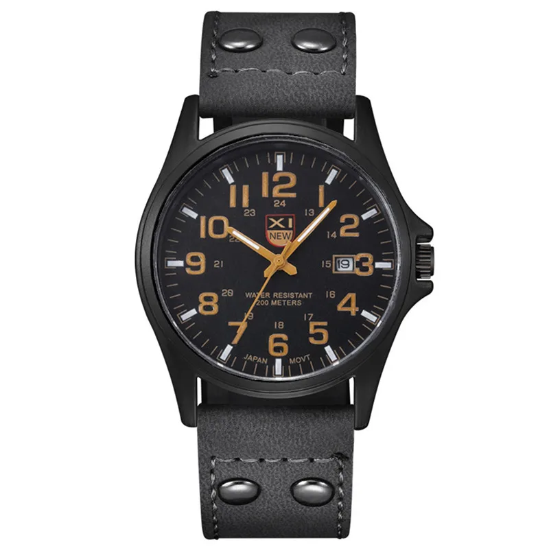 

1 шт./лот Montre Homme XINEW брендовые мужские часы для мальчиков модный кожаный ремешок спортивные кварцевые часы черные Relogios Masculinos 2025