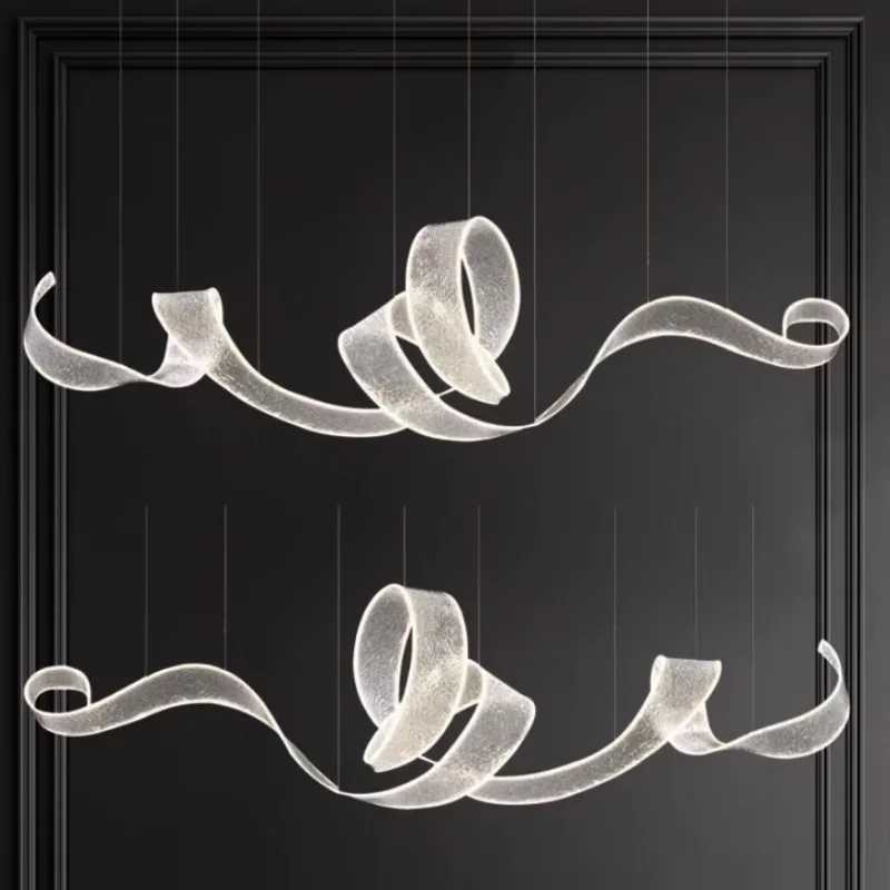 

Acrylic ribbon pendant light restaurant light hotel cashier front desk tea room pendant light