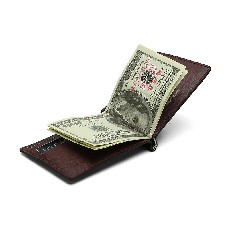 Luxury Leather Money Clip Wallets for Men Card Case Gift for Boyfriend Friend Husband Father Drosphip and Wholesale