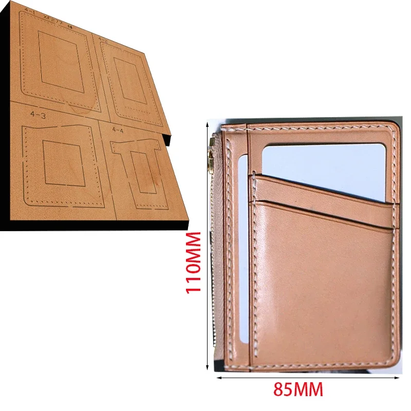 Wooden Die DIY Leather Craft Coin Bag Zipper Cardholder Wallet Leather Craft Punch Hand Tool Cut Leather Tools