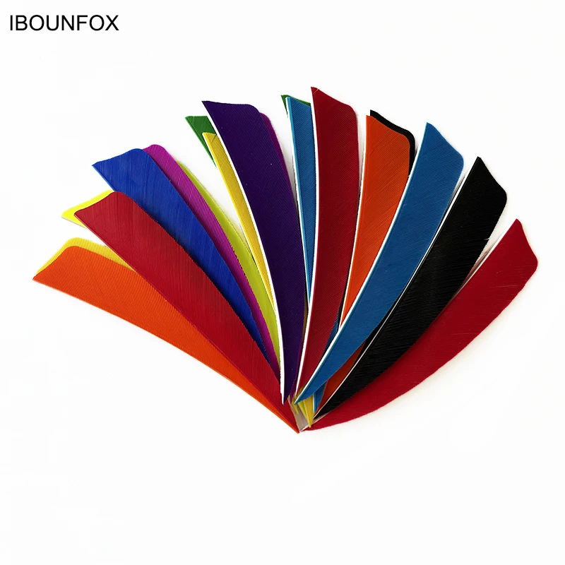 IBOUNFOX 100Pcs Archery Arrow Feathers 4 Inch Hunting Arrow Fletching Fletches Right Wing Shield Arrow Vanes Rest