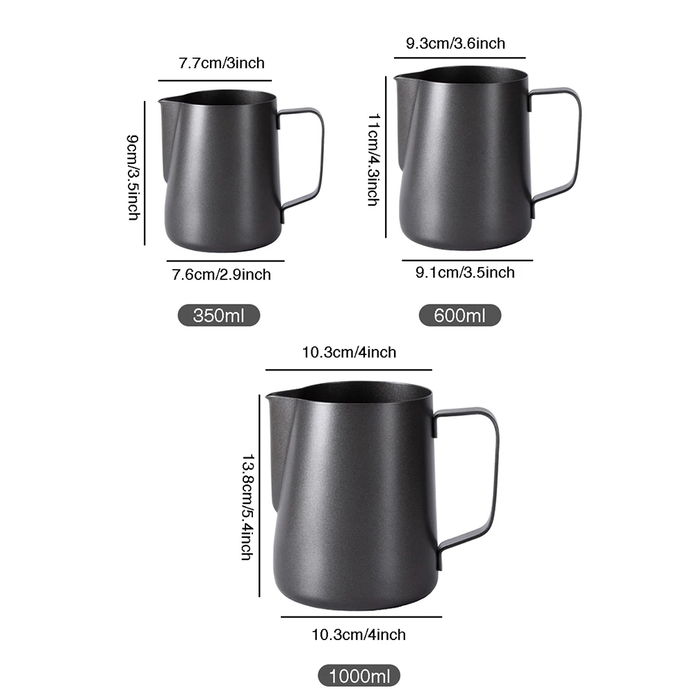 Milk Frothing jug Espresso Coffee Pitcher 350ml 600ml Barista Craft Coffee Latte Milk Frothing Jug Stainless Steel Frothing Jug