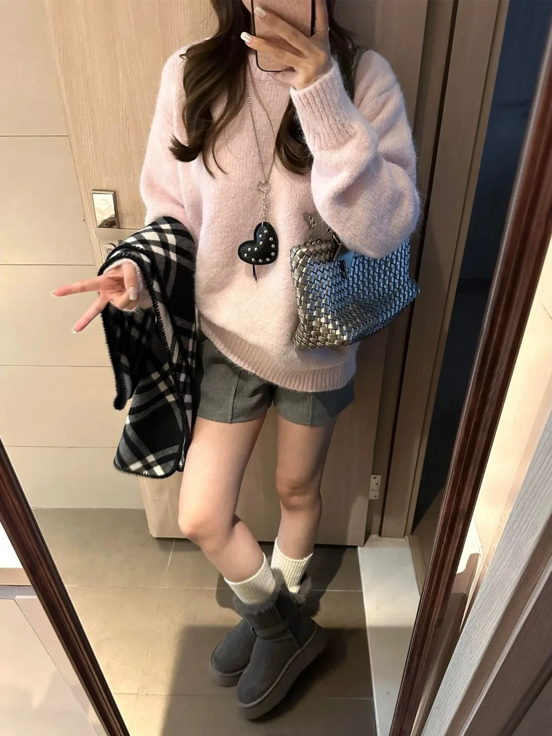 

Модный мягкий розовый вязаный свитер, осень-зима, свободный крой, топ, теплый модный хлопковый свитер, длинный све, круглый Ne