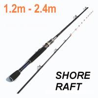 ZZ104 EGI Shore 1.2m 1.3m 1.4m 1.5m 1.6m 1.8m Raft Fast Spinning Squid Fishing Rod Carbonfiber Solid Tip Bait 10-20g