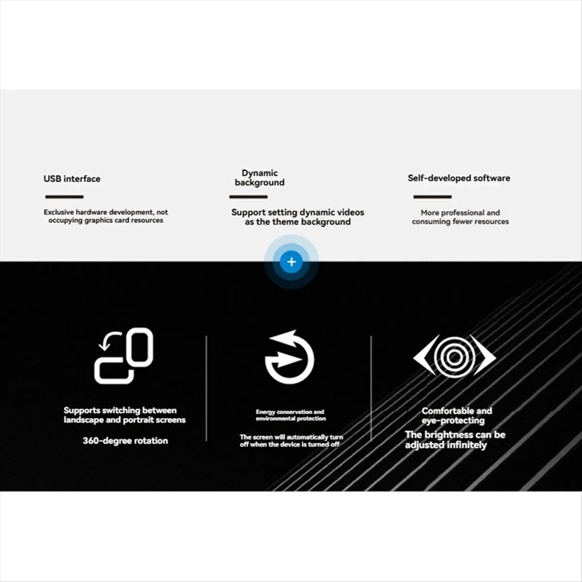 

Stable- 5.2 Inch IPS Secondary Screen Computer LCD Monitor Display USB Dynamic Display Sub-Screen Support Vertical Freely AIDA64