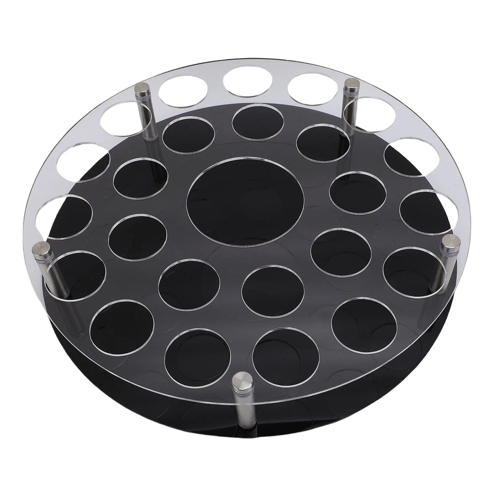 

25 Hole Wine Glass Cup Tray Holder Acrylic Wine Cup Serving Tray Organizer Display with Central Bottle Slot for Party Bar Club