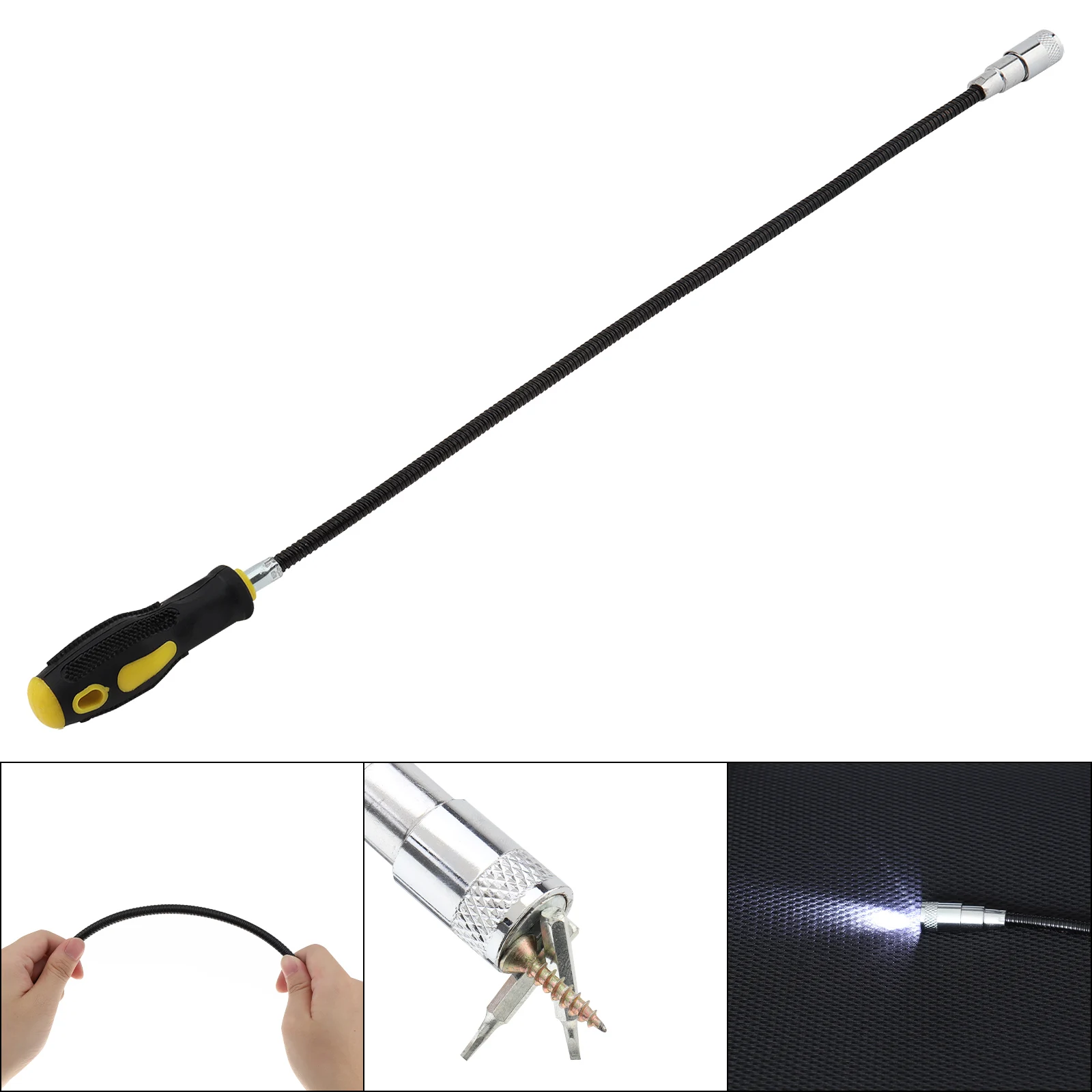 

Magnetic Pick-up Tools with LED Light Flexible Spring Magnet Grab Grabber Fingers Prongs for Garbage Pick Up Arm Extension