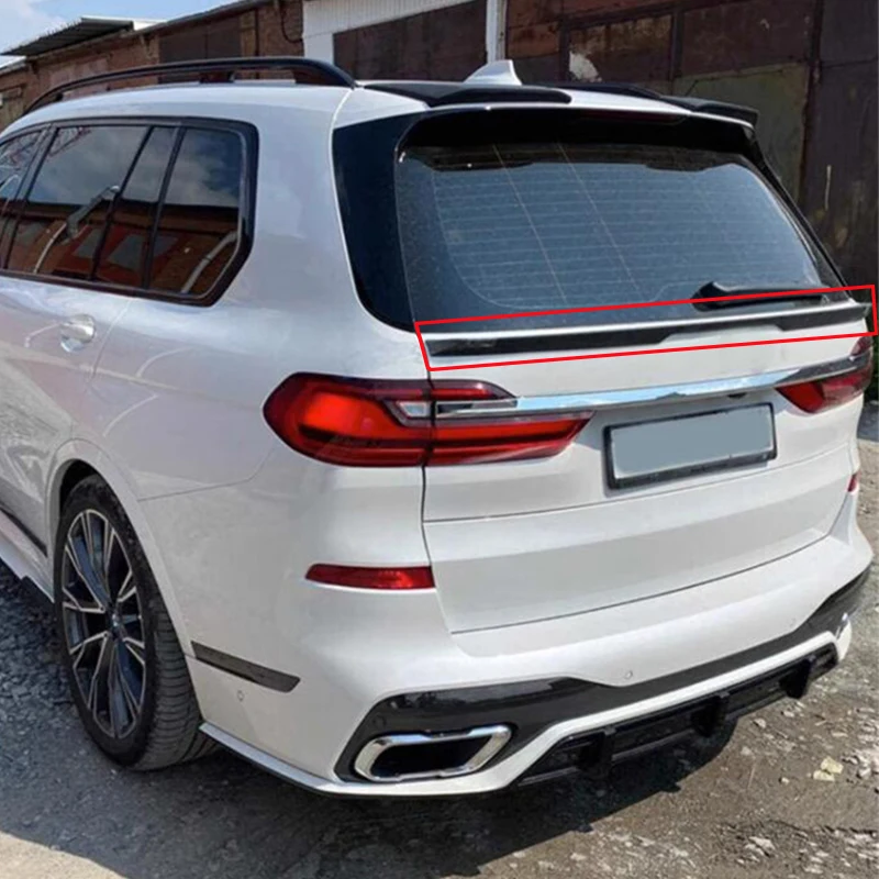 For New BMW X7 G07 Rear Tail Lights Spoiler Accessory Car Trunk Black Lip Wing ABS Plastic Body Kit 2018-2023 Year