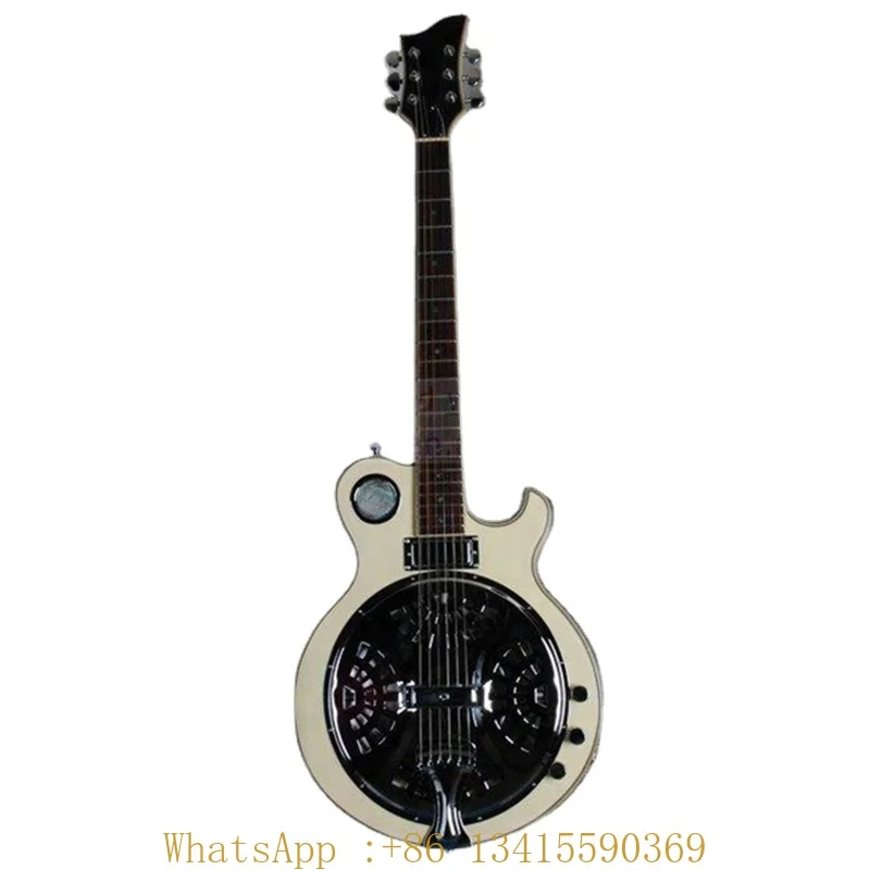 

6 String White Colour Resonator Dobro Electric Guitar