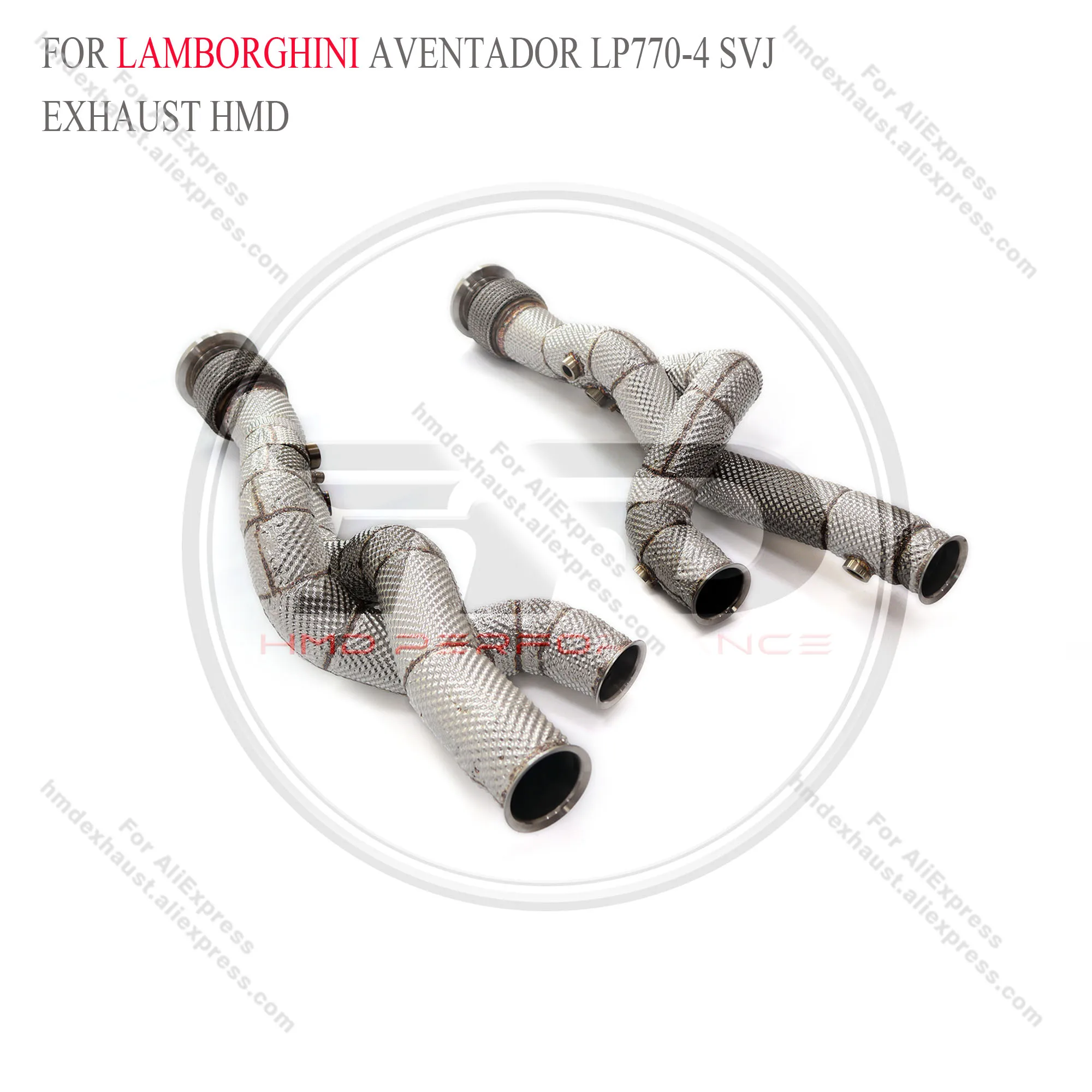 HMD Car Accessories Exhaust System High Flow Performance Downpipe for Lamborghini Aventador LP770-4 SVJ 6.5L With Heat shield