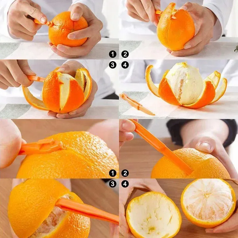 Orange Skin Remover Abrasion Resistant Plastic Kitchen Tool Orange Skin Slicer Portable 1pcs Kitchen Supplies Orange Opener Safe