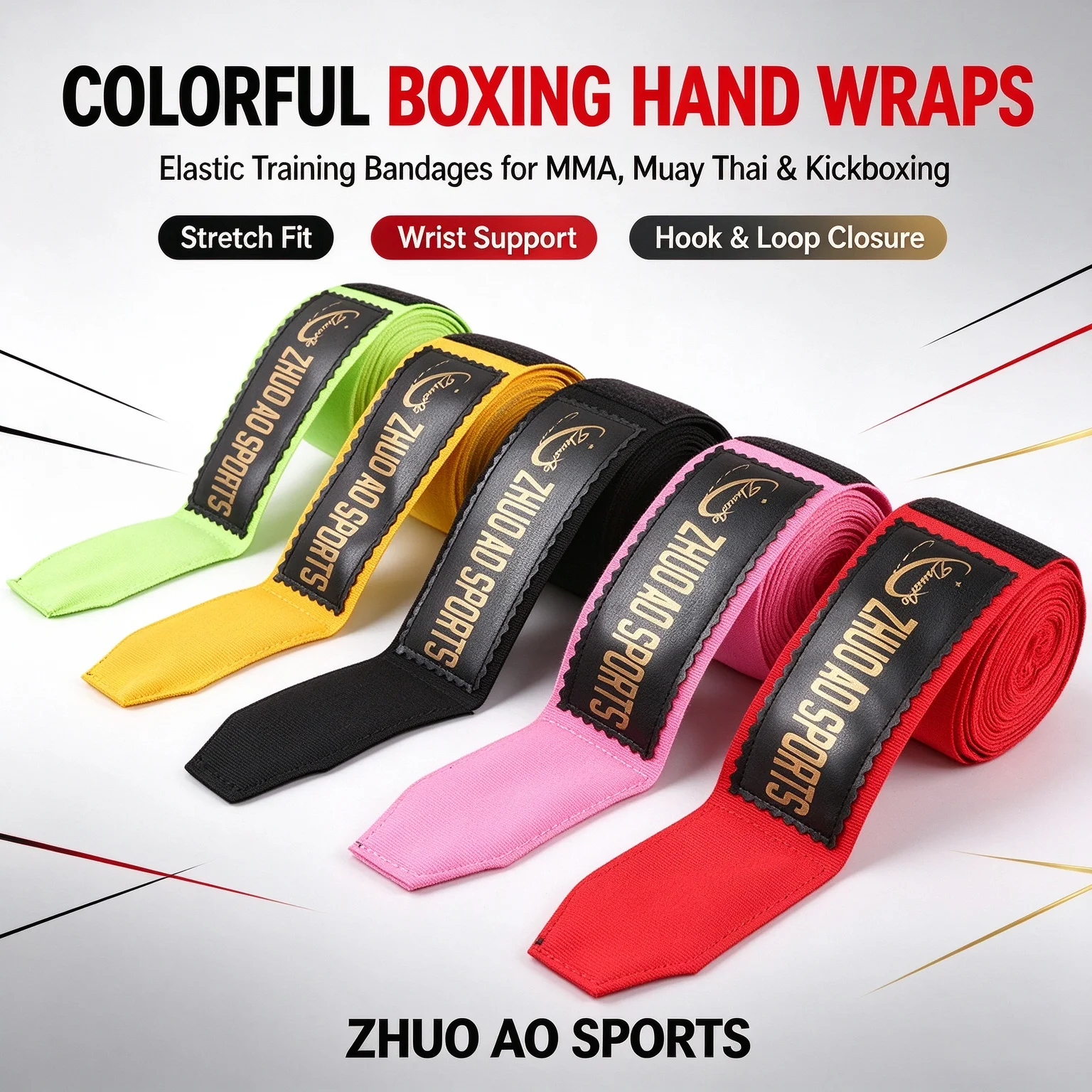 Professional Boxing Hand Wraps Muay Thai Hand Bandages Martial Arts Hand Wrist Support Wraps for Sparring Punching Bag Workout