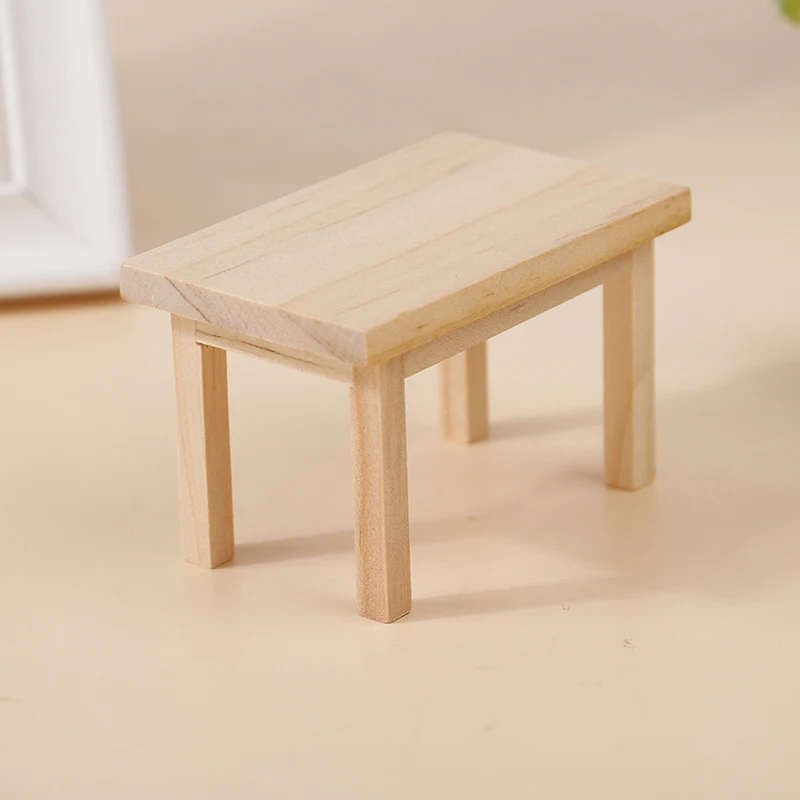 1:12 Dollhouse Miniature Wooden Table Model Dollhouse Restaurant Kitchen Furniture Accessories Toys