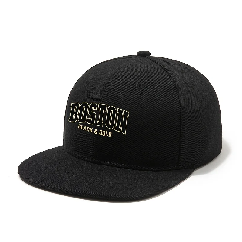 BOSTON Outdoor Camping Flat Brim Hip-Hop Cap, Classic Outdoor Lightweight Baseball Cap, Trucker Hat