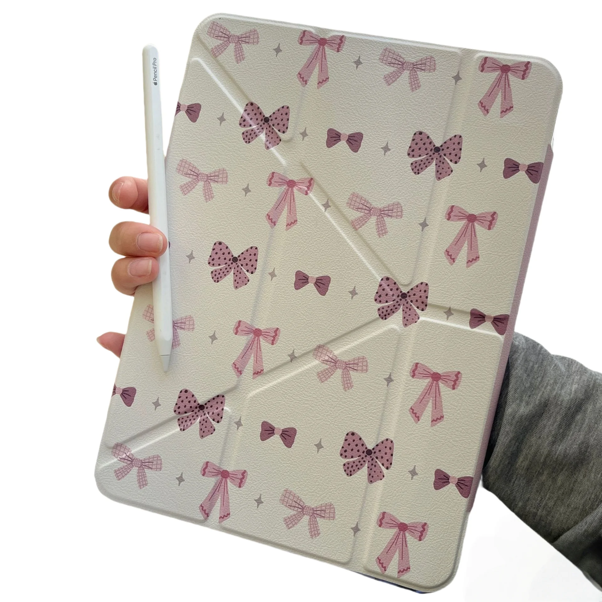 

Магнитный сплит-чехол для планшета с бантом для Mini 7, 6, iPad 11, 10, 6, 5 Pro, 2024, 2021, 2020 2019, Air 2024, 5 4, чехол