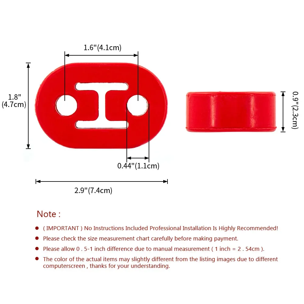 Universal Exhaust Hanger Bracket 2 Hole Heavy‑Duty Rubber Insulator For Muffler Pipe Support Mount Auto Parts