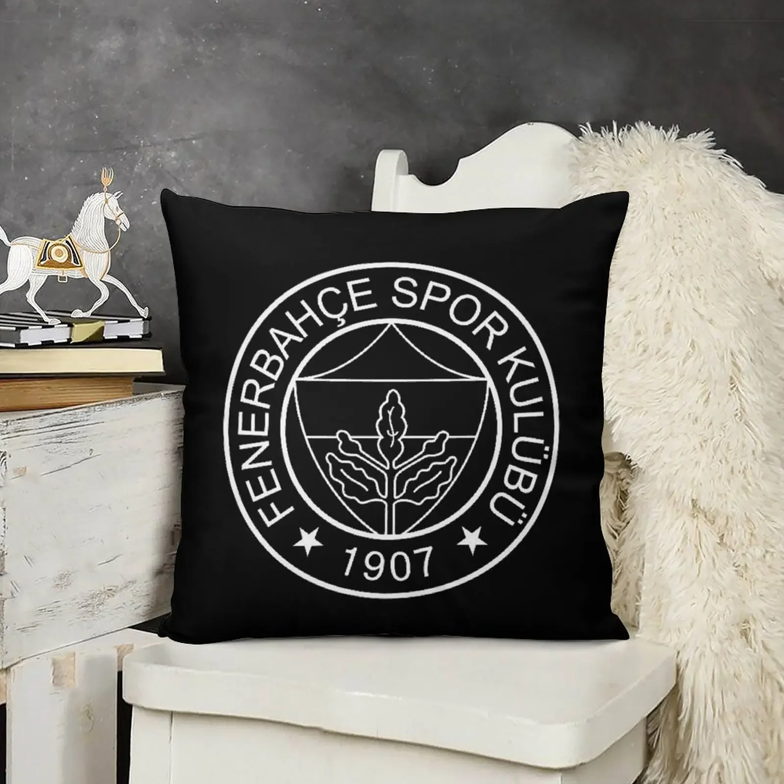 

Fenerbahce Black (no stars) Throw Pillow Elastic Cover For Sofa christmas decorations for home 2025 pillow