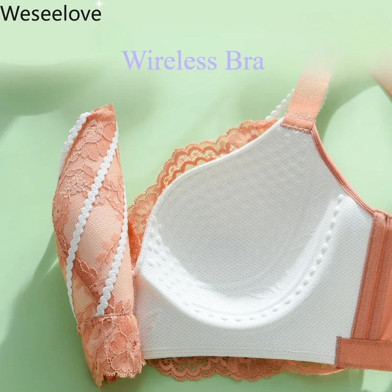 Weseelove Women Breast Adjustment Underwear Women Gather Anti-sagging Large Breasts Thin Full Cup Large Size Big Cup Bra X74