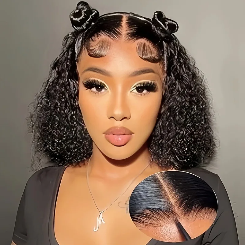 

Парик из натуральных волос 13x4 с волнистой текстурой, с предварительно выщипанной и осветленной линией роста волос, плотность 200%, для женщин