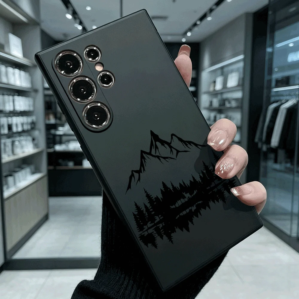 Berg- und Seelandschaft Stoßfeste Weiche TPU-Rückenhülle für Samsung S22 S23 S24 S25 S26 Ultra A16 A35 A55 Anti-Sturz-Schutzhülle