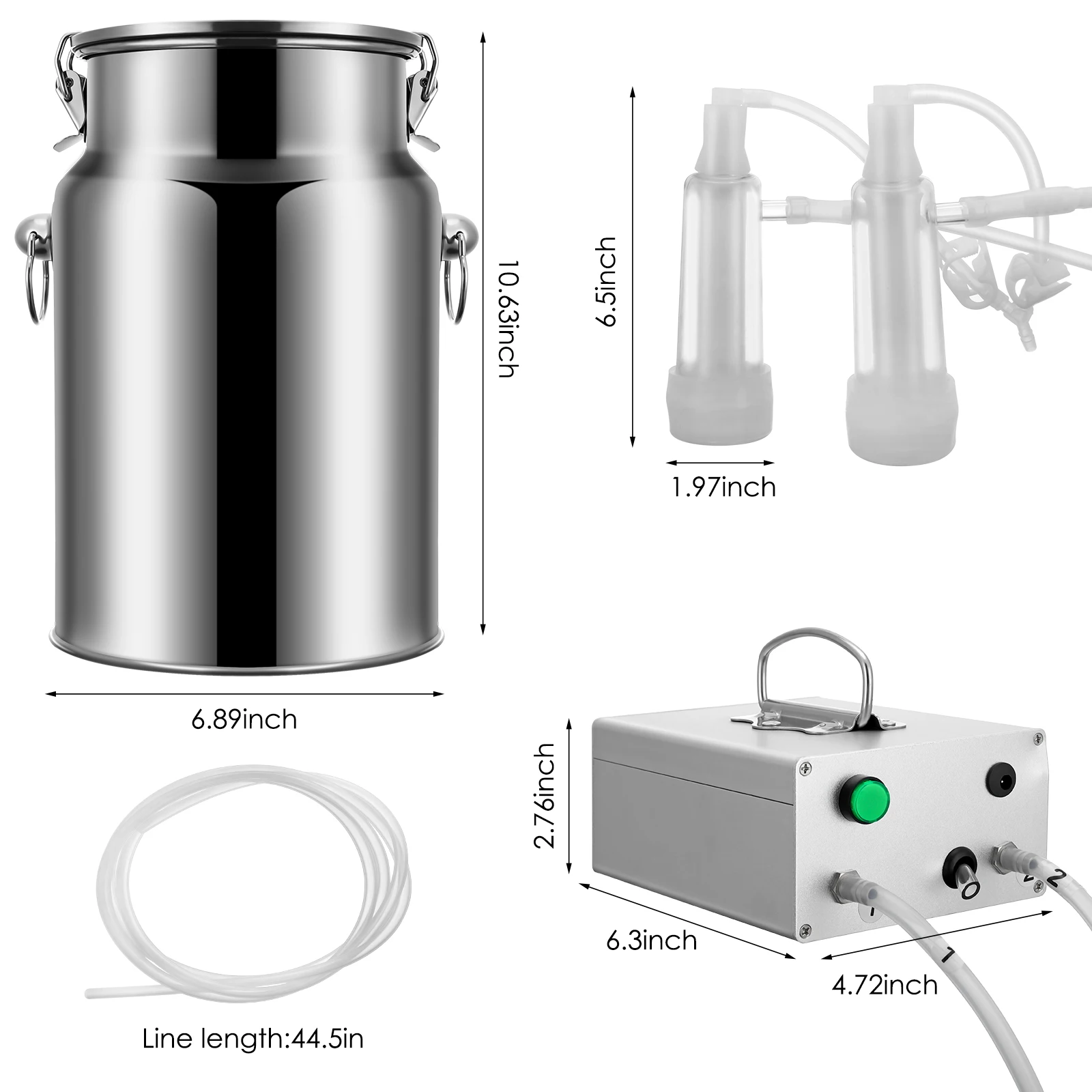 Kit de máquina de ordeño de cabra para ovejas, ordeñador eléctrico portátil, succión al vacío, equipo de ordeño automático para granja de ganado