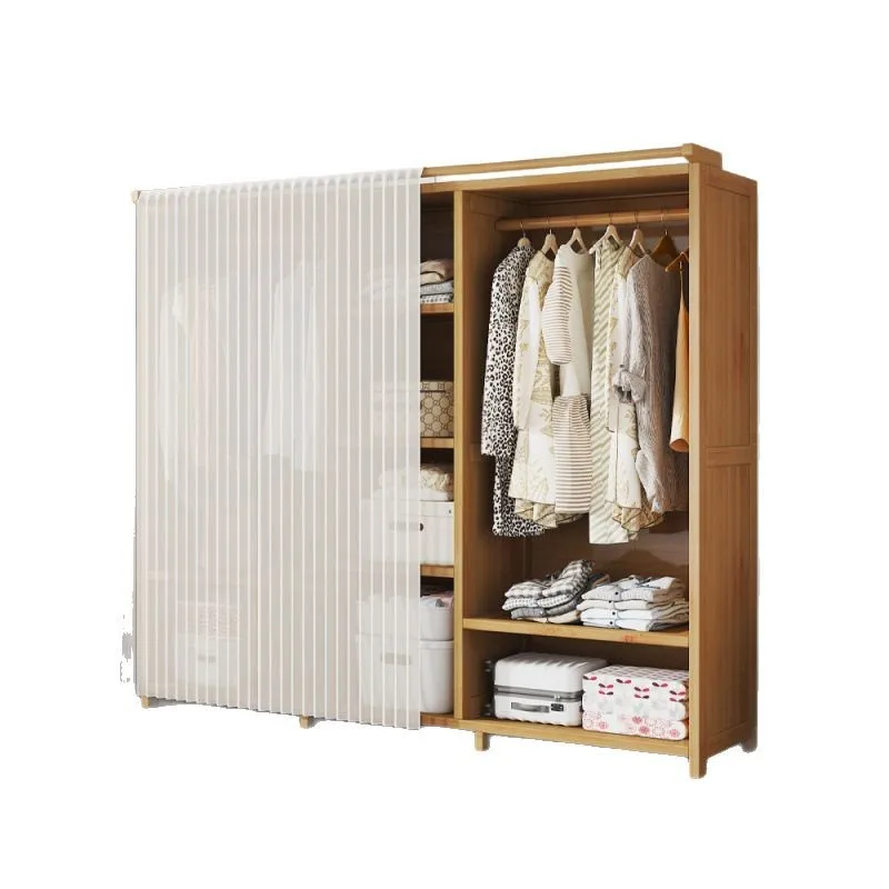 

Bedroom household simple solid wood large capacity clothes cabinet storage wardrobe