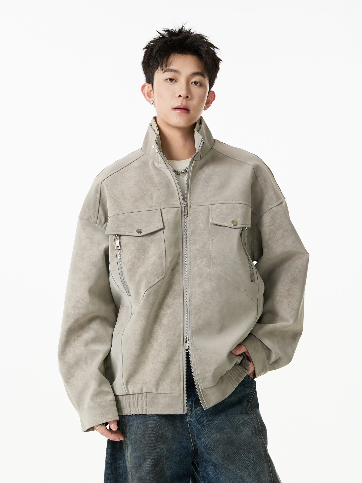 

Бренд Tide Ruffian, красивая куртка-локомотив с воротником-стойкой, мужская и женская кожаная куртка в американском стиле ретро с галстуком