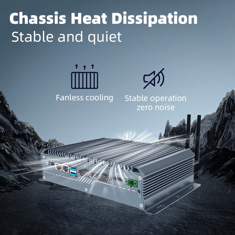 كمبيوتر Windows Win 11 الصناعي بدون مروحة كمبيوتر صغير بدون مروحة J1900 I5 7200U 1235U X86 Pc Mini Nuc بدون مروحة كمبيوتر صناعي مدمج