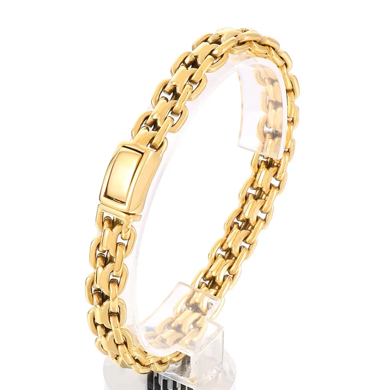 Heavy Wheat Chain Men\'s Bracelet and Necklace Polished Rotre Bracelet\'s Stainless Steel Biker Party Jewelry Sets Male Gift