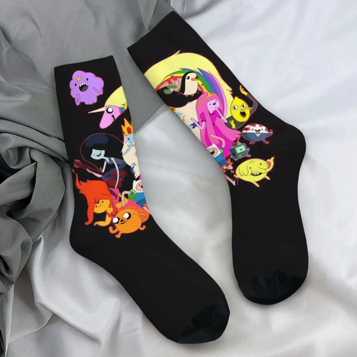 Men Socks Adventure Time Anime Television Stockings Autumn Gothic Medium Soft Socks Design Outdoor Sports Non-Slip Socks