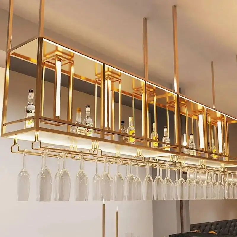 

Металлические коммерческие винные шкафы для салона, кухонные подвесные напитки, патио, перевернутая винная полка, уникальная современная мебель для отеля Botellero Vino