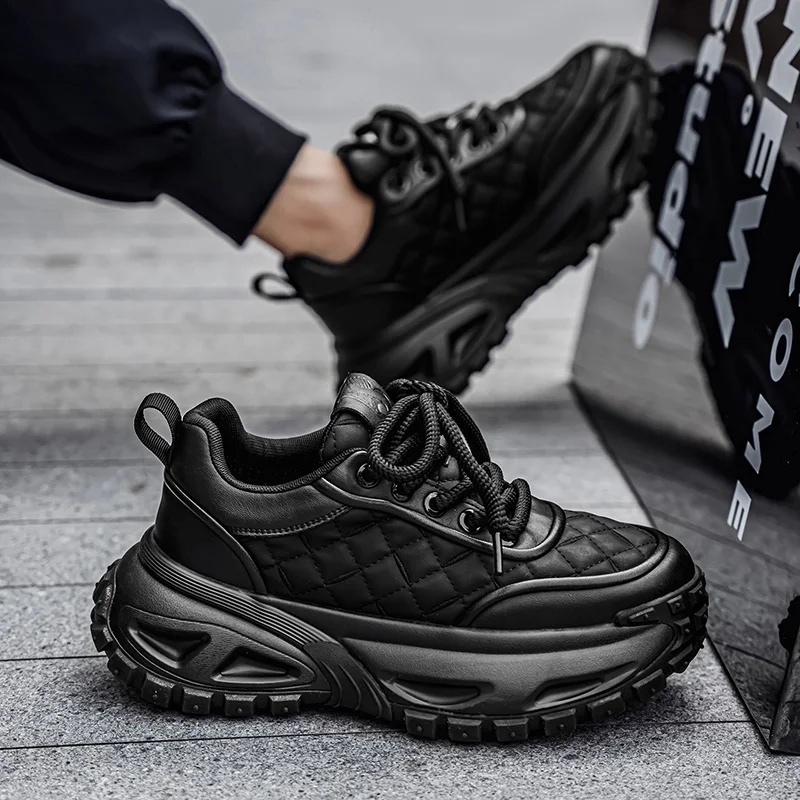 أحذية رجالية جديدة للخريف والشتاء بمنصة مصعد للأب - أحذية رياضية كاجوال أنيقة غير قابلة للانزلاق ومقاومة للاهتراء #4