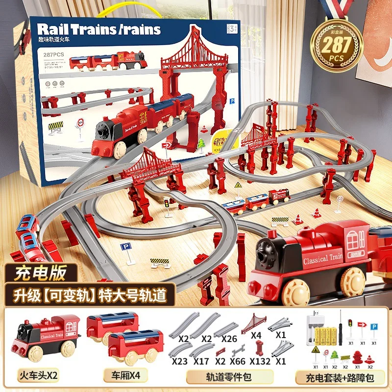 

Электрический высокоскоростной поезд BEJESS с гусеницами 110/132/160 см, классическая имитационная модель поезда, образовательный подарок на день рождения STEM