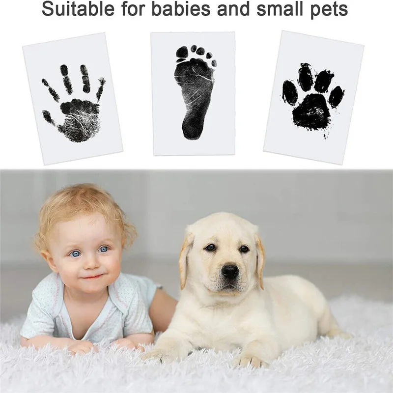 No-Touch Newborn Baby DIY Handprint Footprint Kit Ink Pads Photo Frame Toy Toddlers Souvenir And Pet Cat Dog Paw Prints Gifts