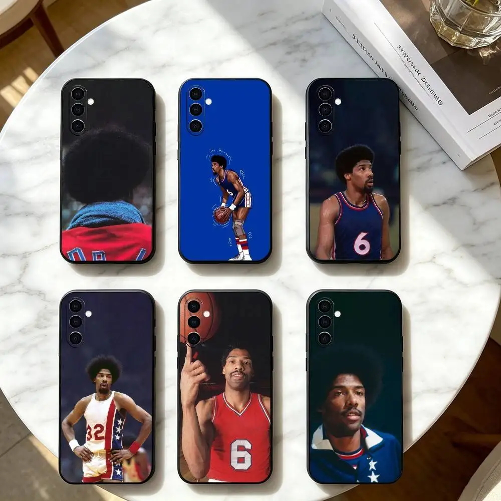 Basketball Sports Star Julius Dr. J Phone Case For Samsung Galaxy A73,A72,A71,A70,A53,A52,A51,Others Soft Black Cover
